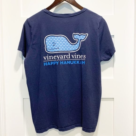 Vineyard Vines Happy Hanukkah Blue Whale T-shirt - Picture 4 of 9